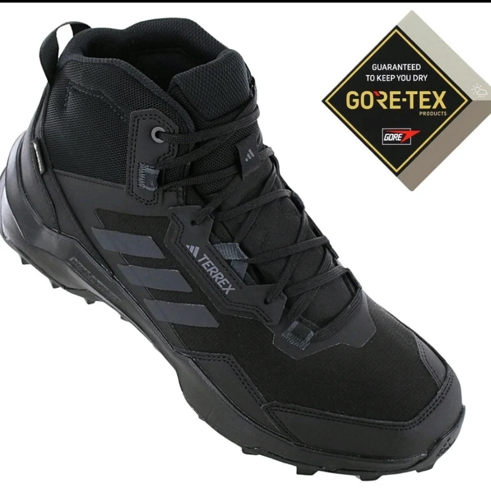 Adidas Terrex AX4 Mid Gore-Tex Hiking Shoes Core Black Mens Sz 10.5 HP7401